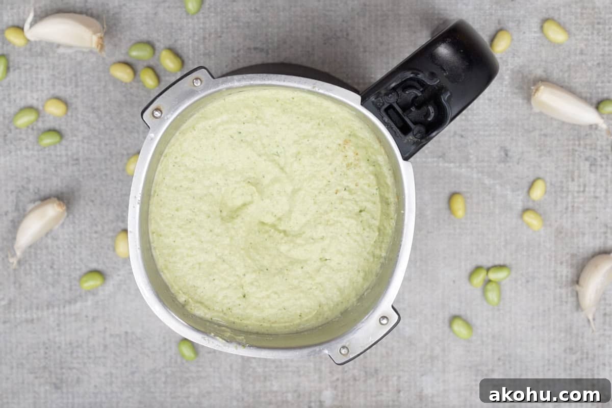 Ready edamame hummus.