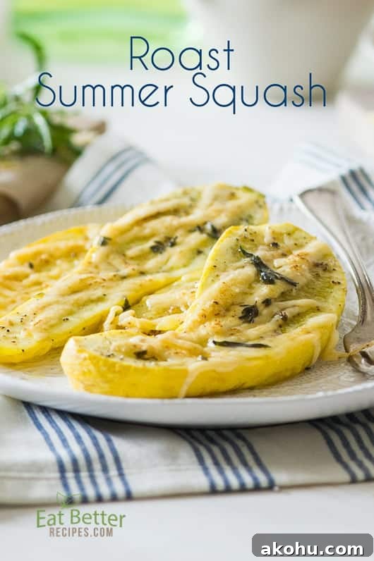 Roasted Summer Squash w Parmesan on a plate