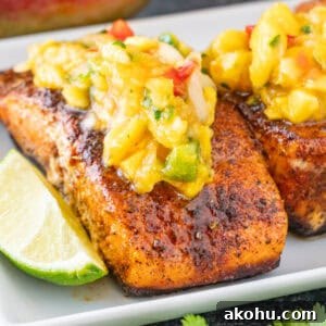 Pan-Seared Salmon with Fresh Mango Salsa 18 Salmon with Mango Salsa featured image