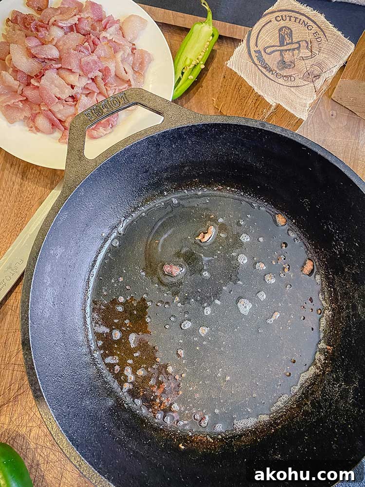 bacon cleared from the pot