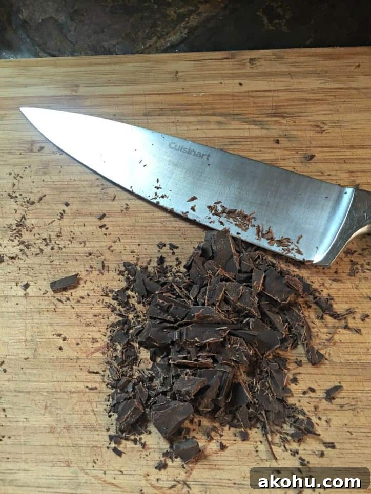 Chop baking chocolate