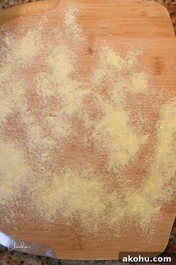 generously add cornmeal pizza peel 