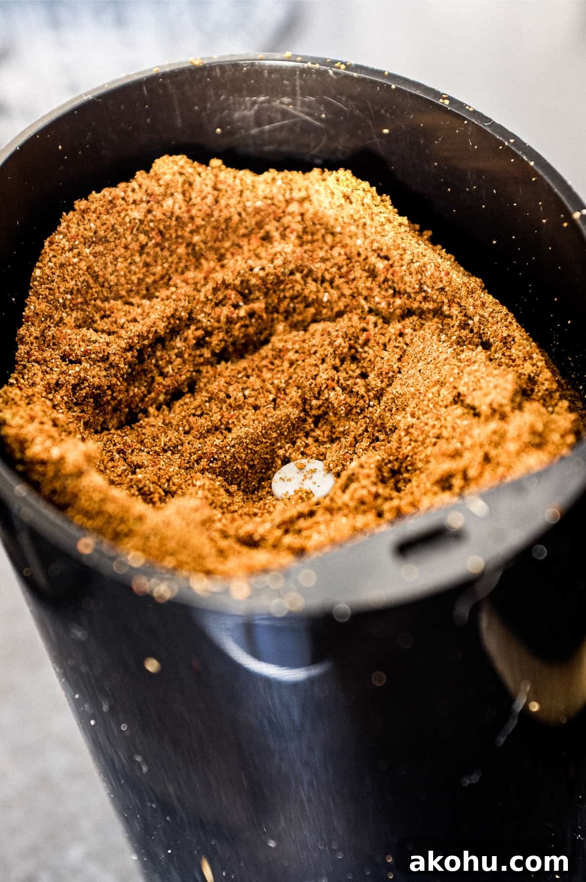 Sri Lankan Curry Powder Recipe | cookeatworld.com Sri Lankan curry powder in a spice grinder