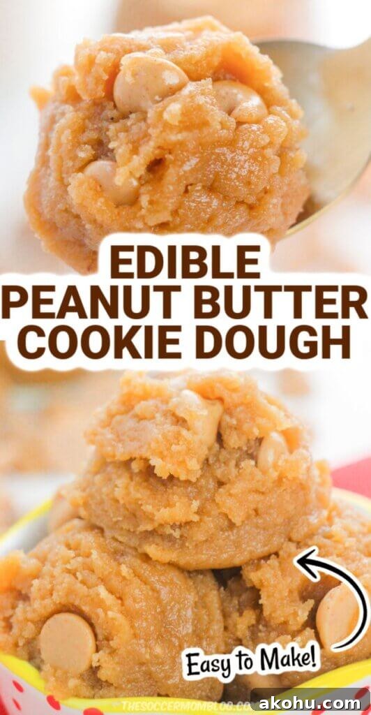Edible Peanut Butter Cookie Dough Recipe 10 edible peanut butter cookie dough (2 photo collage)