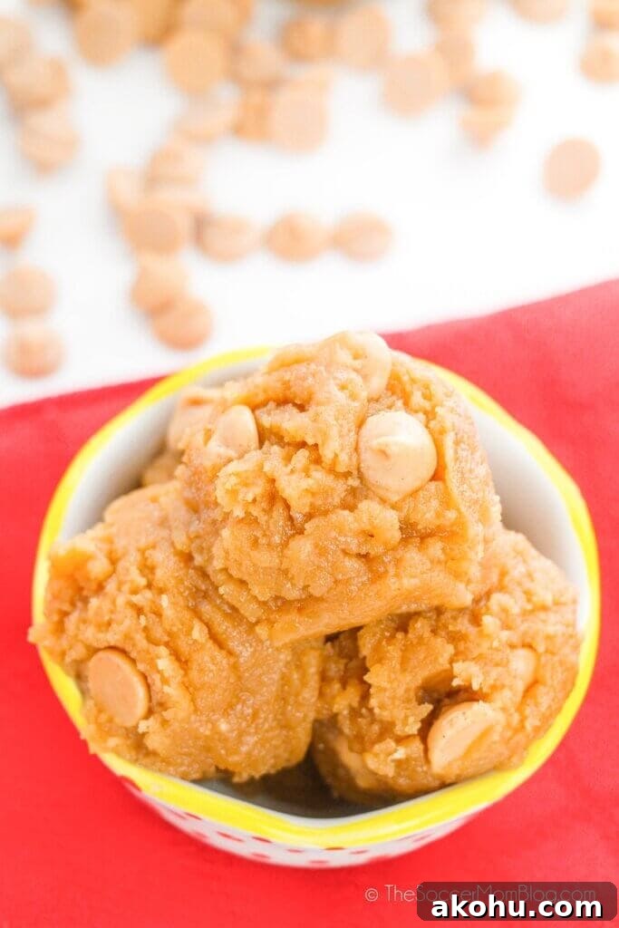 Edible Peanut Butter Cookie Dough Recipe 3 bowl of edible peanut butter cookie dough