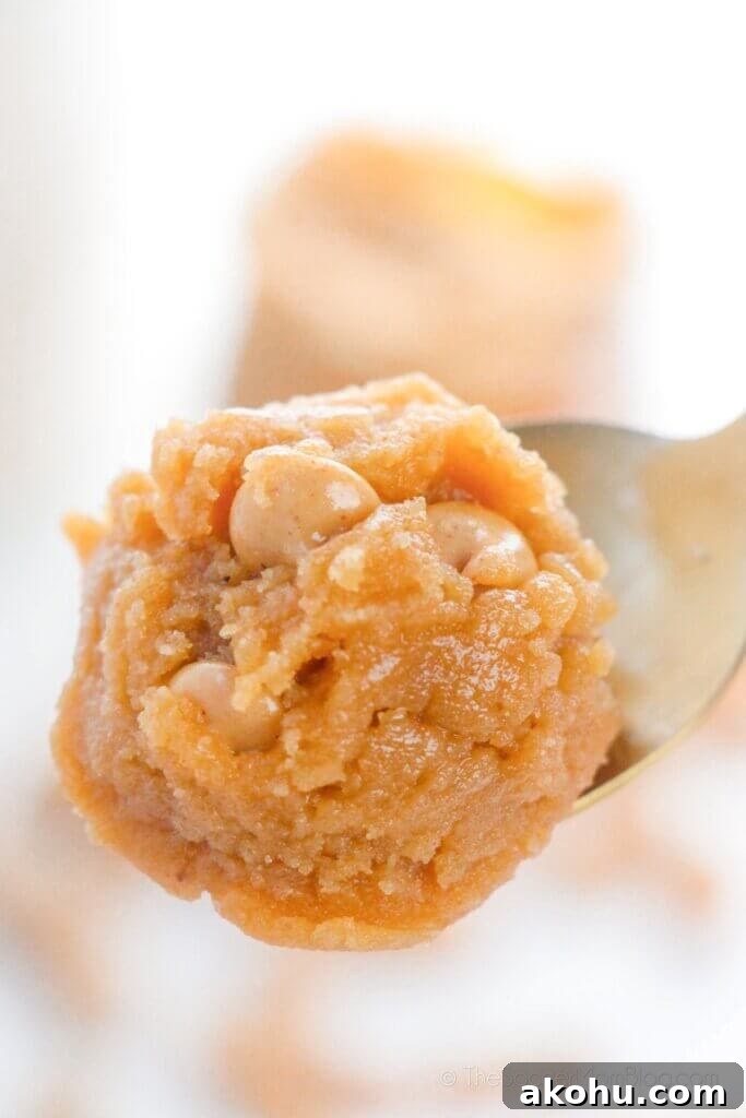 Edible Peanut Butter Cookie Dough Recipe 7 big scoop of peanut butter cookie dough