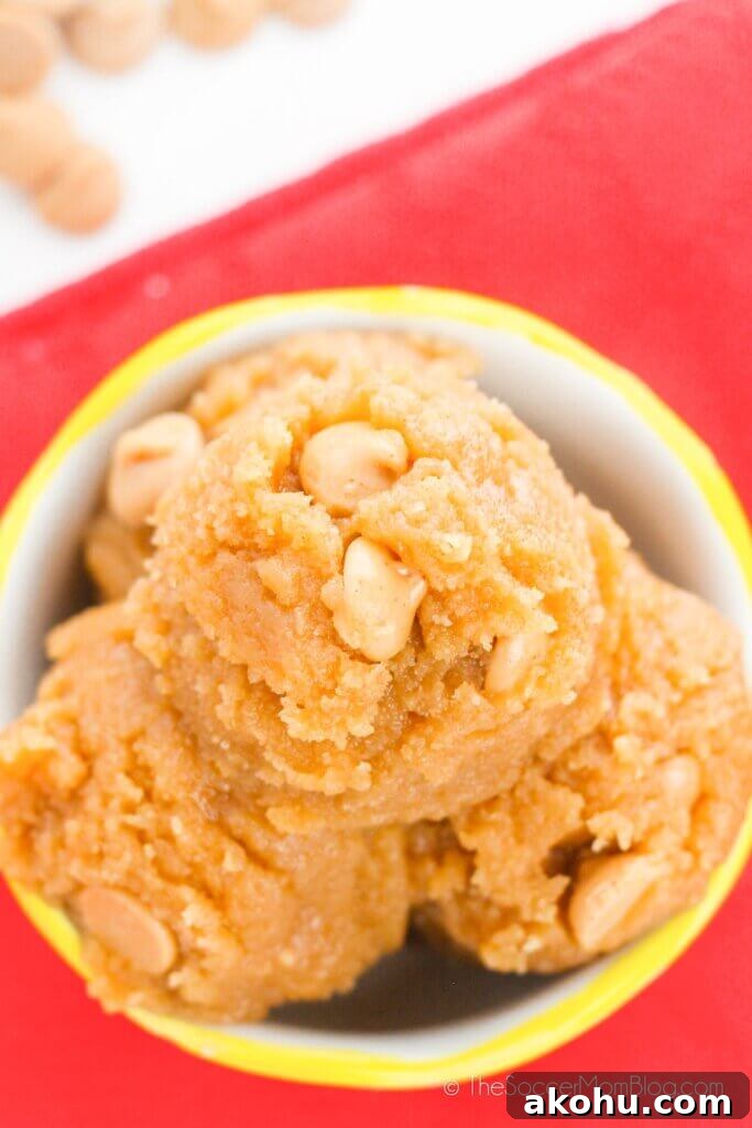 Edible Peanut Butter Cookie Dough Recipe 8 bowl of edible peanut butter cookie batter