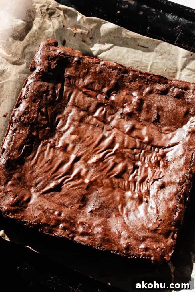 The baked brownies.