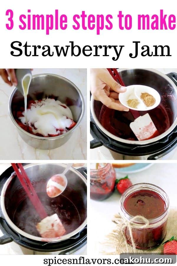 Holiday Instant Pot Strawberry Jam Recipe 13 pin image of christmas jam