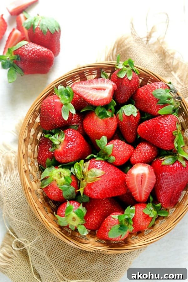 Holiday Instant Pot Strawberry Jam Recipe 4 a basket full of fresh strawberries