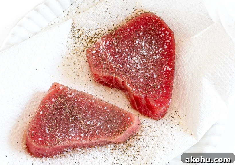 Seasoned tuna fillets
