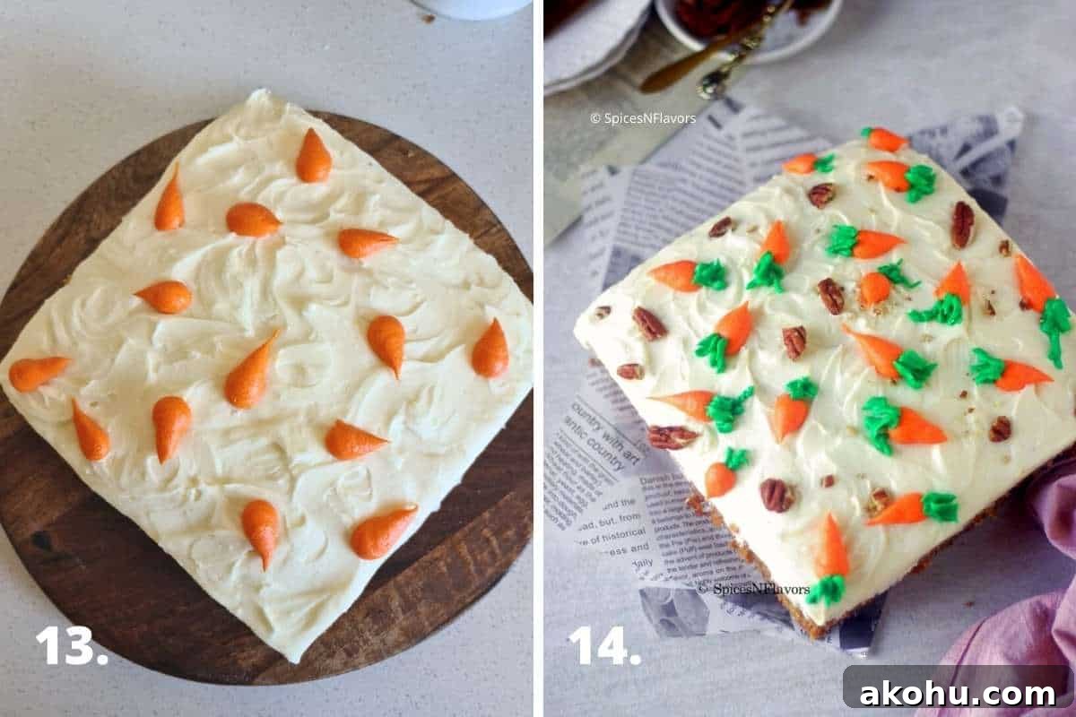 decorating the cake on top