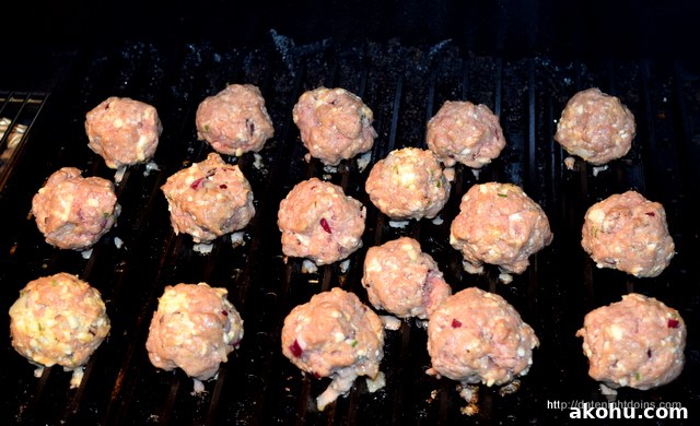 On the hot grill grates