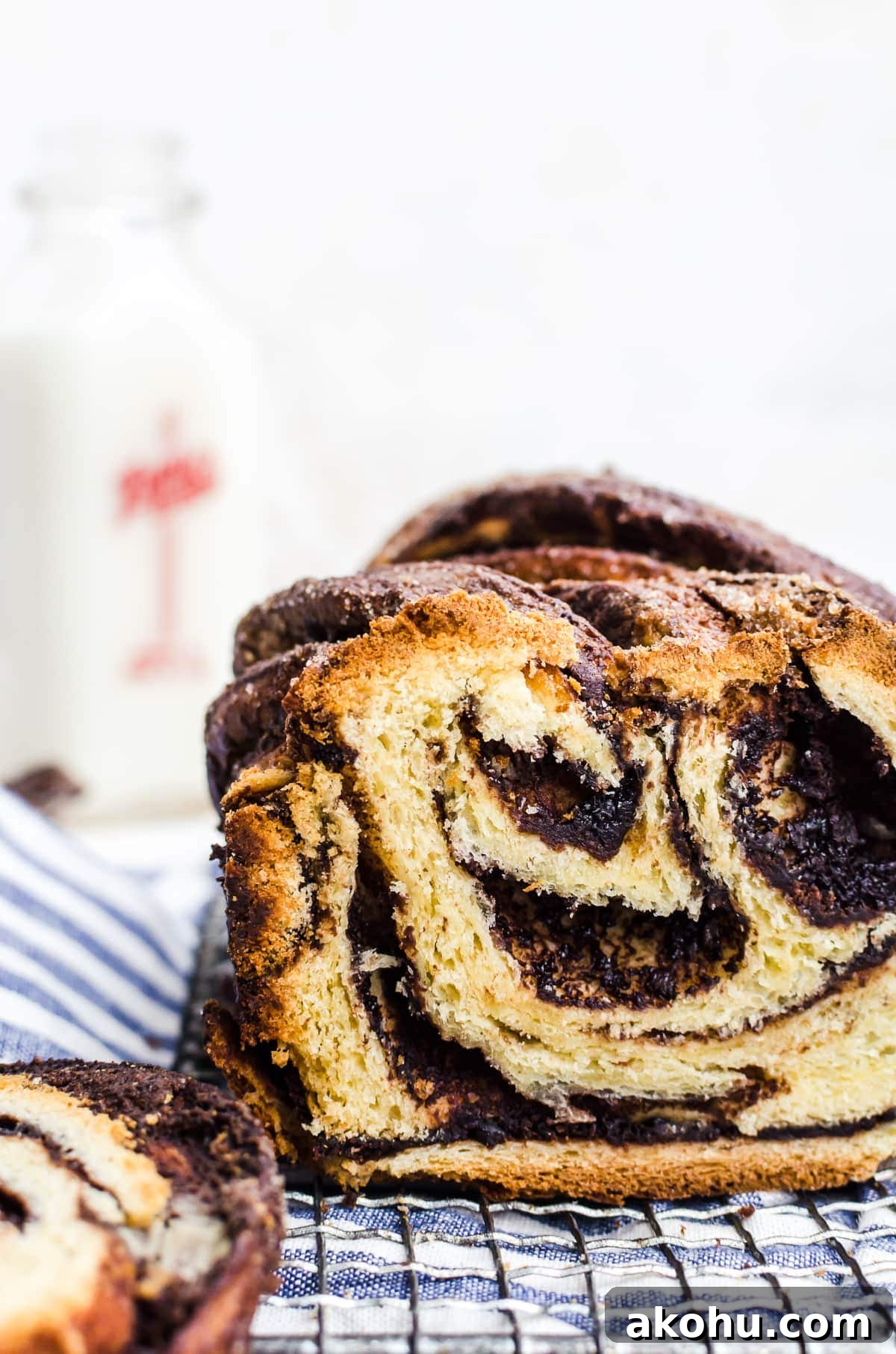 Cookie Butter and Chocolate Babka Recipe 4 cookie butter chocolate babka close up swirls