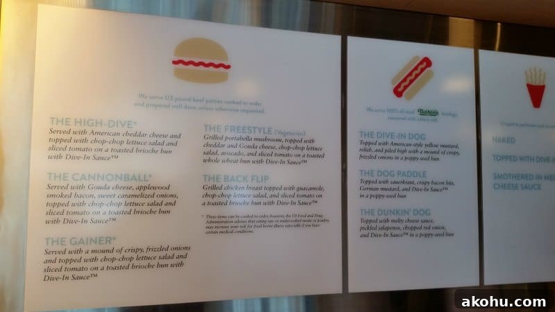 Burger and Hot dog menu