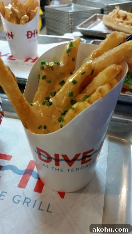 fries covered in cheese sauce