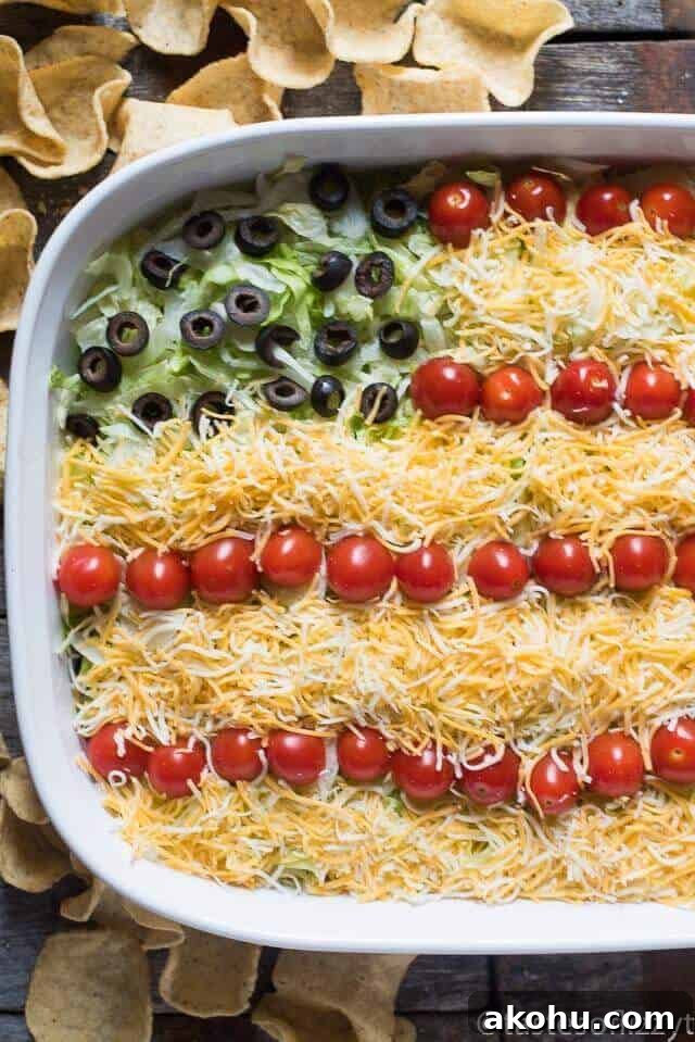 Patriotic Easy Layered Taco Dip